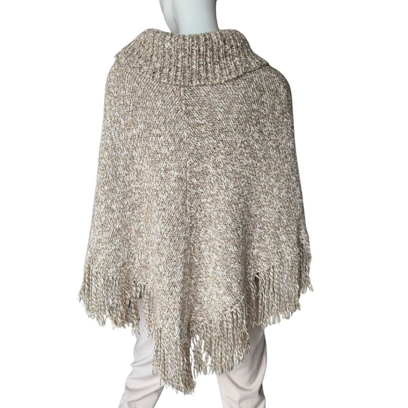 INC International Concepts Brown/Cream Knit Poncho Size Large - Picture 3 of 4